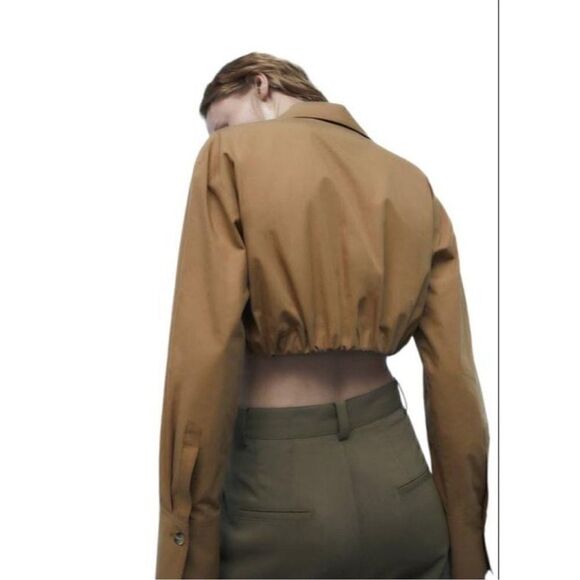 ZARA CROPPED POPLIN SHIRT - Picture 2 of 4